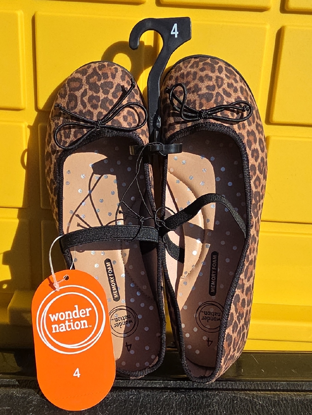 wonder nation Leopard Print Ballet Flats in Brown and Black